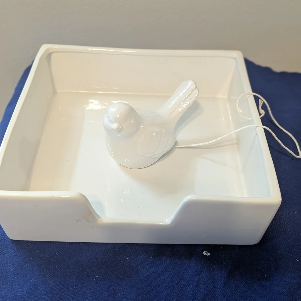 White Ceramic Bird Feeder